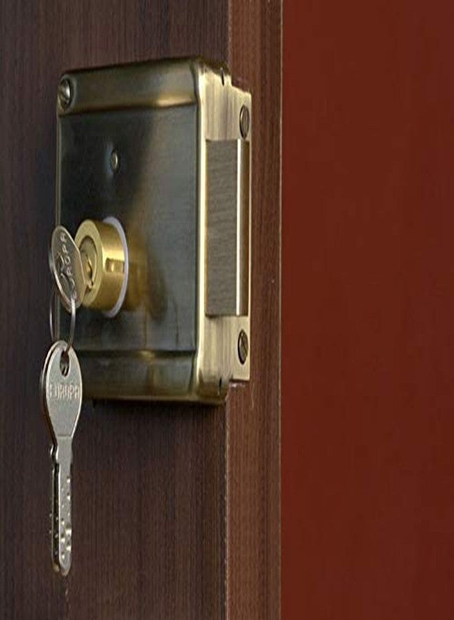 أوروبا قفل يوروبا 8120AB ذو حافة معدنية | تشطيب نحاسي عتيق | تقنية مفتاح ذو 14 سنًا | مزلاج شديد التحمل 25×42×10.5 مم | قفل عالي الأمان للمداخل الرئيسية والمتاجر والمكاتب | عبوة من قطعة واحدة مع مفاتيح - Image 3